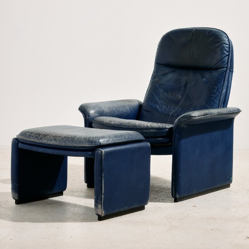 MK11763 DS 50 Sillón y otomana de cuero de De Sede, juego de 2 – fauteuils, Leather