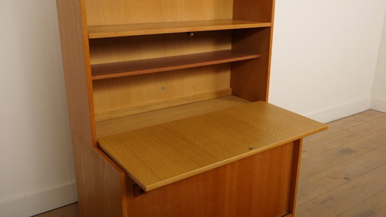 Image 1 of Armoire murale vintage | Bibliothèque | Chêne | Portes coulissantes