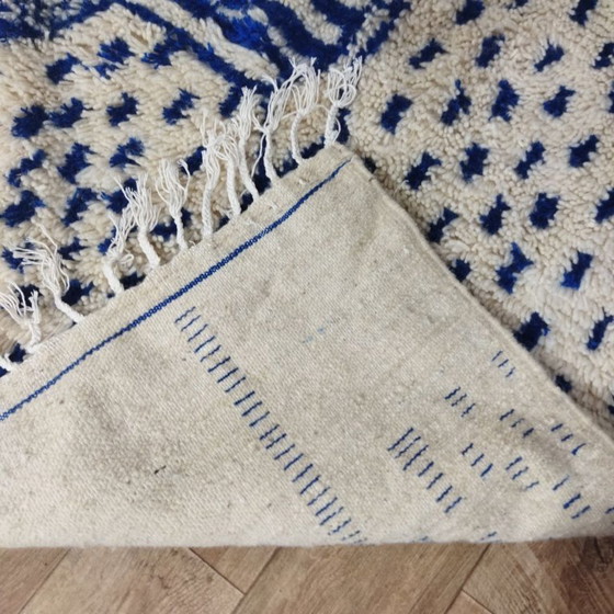 Image 1 of Abstract Blue Moroccan Berber Rug – Abstract Blue Moroccan Berber Carpet | 287 × 195 cm
