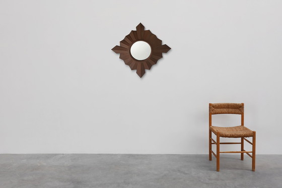 Image 1 of Specchio Art Déco a raggiera in rame rosso, Francia, anni '20