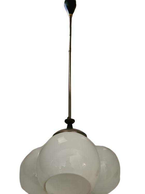 Kroonluchter in postmoderne stijl, Polen, jaren 1960 – Glass, Metal (photo 7 of 10)