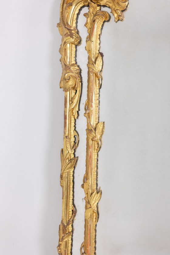 Image 1 of Lodewijk XV stijl geglazuurde spiegel. Napoleon III periode, circa 1880.