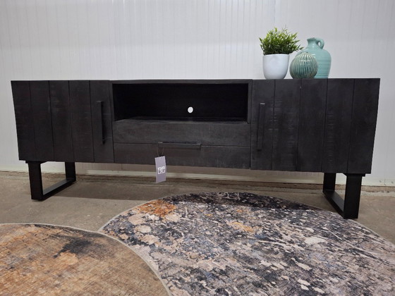 Image 1 of Mueble de TV de madera de mango con base de metal, nuevo