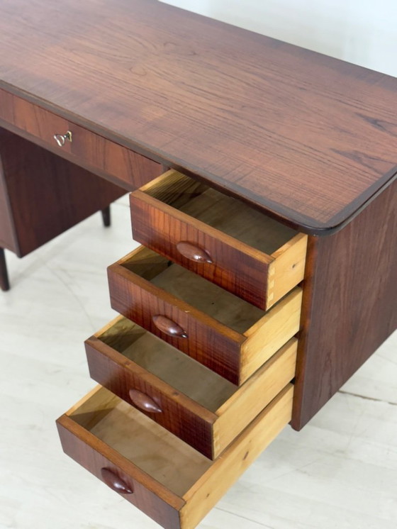Image 1 of Danish teak desk office desk table wood vintage