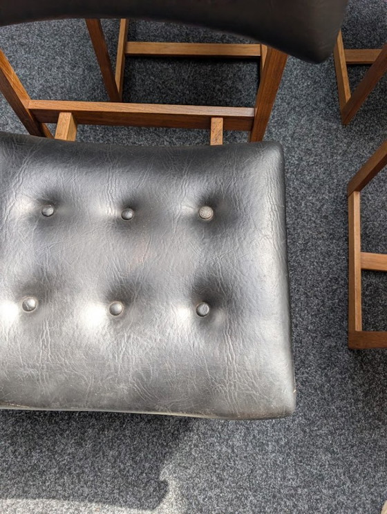 4x sedie in palissandro, Henning Sørensen per Danex, anni '60 – Sedie da pranzo, Leather, Wood (photo 4 of 6)