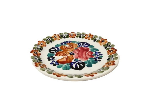 Hand painted ceramic wall-hanging plate