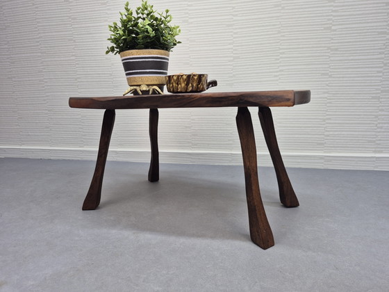Vintage Bijzettafel Eiken. Brutalist/Wabi Sabi Plantentafel. – Wood (photo 4 of 11)