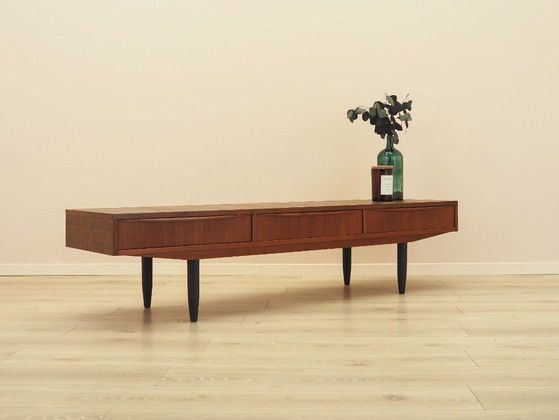 Dänisches Sideboard mit Teakfurnier und drei Schubladen, 1970er Jahre – Kommoden, Wood (photo 5 of 10)