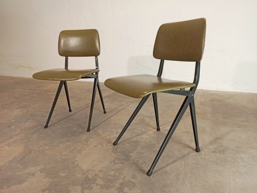 2 X Ynske Kooistra For Marko Industrial Chairs – eetkamerstoelen, Skai, Metal