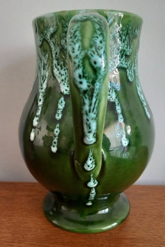 Image 1 of Rare stoneware pitcher signed "Atelier La Colombe" (Jean-Marie Maure) - Vintage 1970s