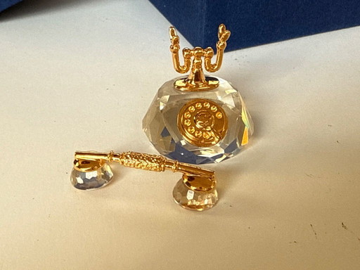 Swarovski miniature vintage telephone 