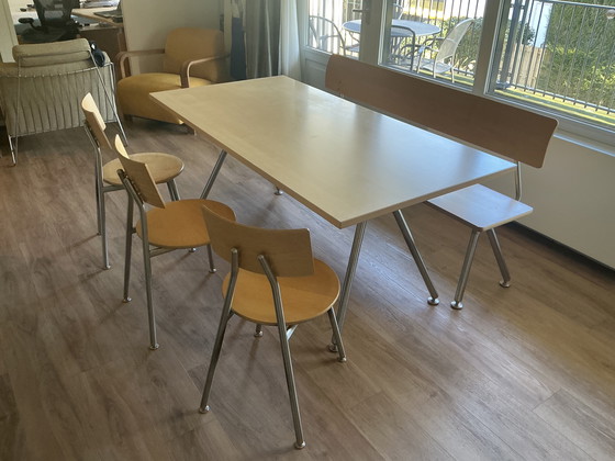Image 1 of Bulthaup Kitchen Table With Bench And 3 Chairs