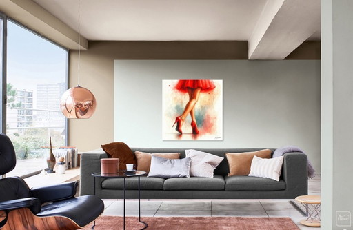 Sexy aquarel" Canvas Frame / Wanddecoratie (80 x 80 cm)