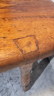 Image 1 of Vintage jaren 70 Brutalist coffee table salontafel uit Acacia hout