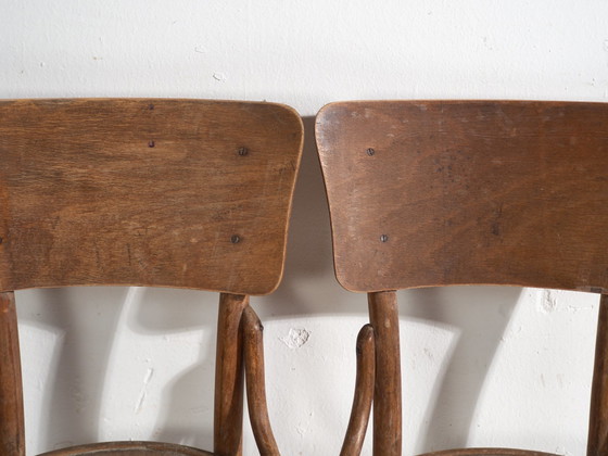 Pair of antique bentwood chairs in the Thonet style – Central Europe, circa 1920 – Dining chairs, Bauhaus (photo 40 of 40)