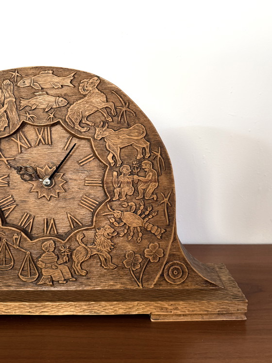 Image 1 of Orologio a pendolo vintage in rovere, Art Nouveau '73