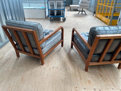 2 poltrone Linteloo Dario in pelle nera