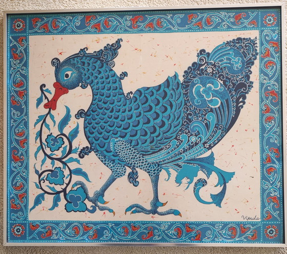 Image 1 of Two framed batik animal depictions