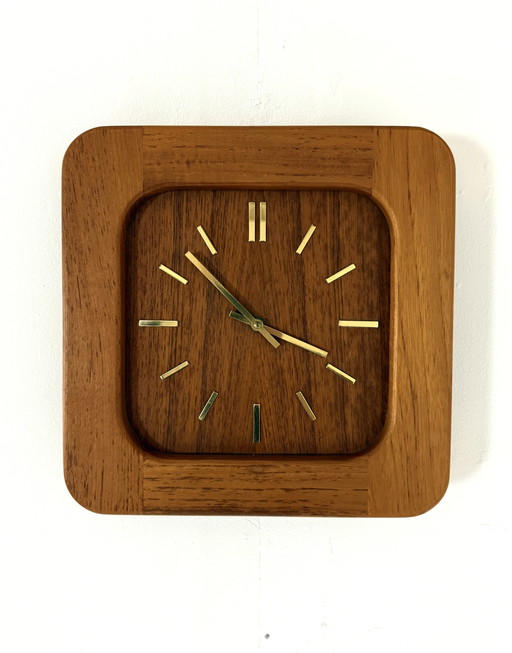 Vintage teak wall clock, Westminster clocks '70