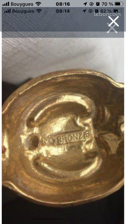 Pair of genuine bronze wall sconces