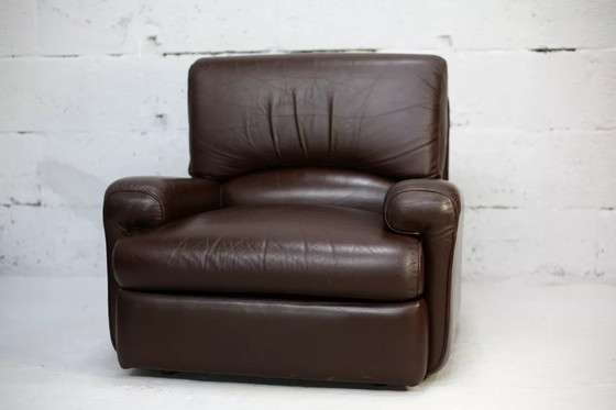 Image 1 of 3-zitsbank en leren fauteuil, Steiner