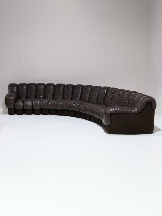 Image 1 of Divano DS-600 Non-Stop Snake De Sede anni '70 in pelle marrone