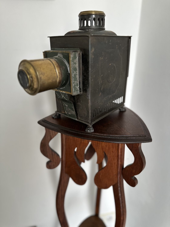 Image 1 of Columna Jardinière antigua Art Nouveau – Mesa para plantas de roble – 110 cm