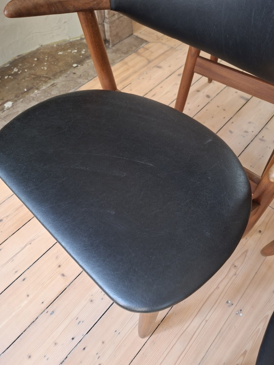 Ensemble de 4 chaises en corne de vache, style années 60 – humelfa, Chaises de salle à manger, Skai, Wood (photo 8 of 15)
