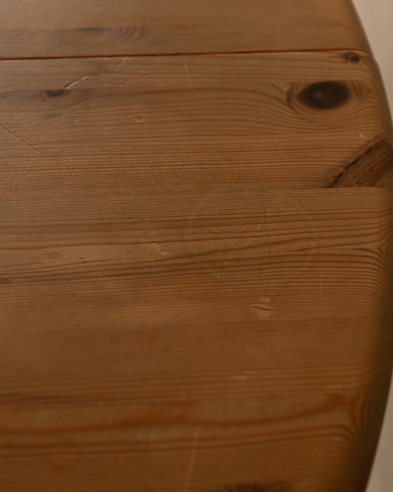 Image 1 of Vintage Danish Pine Round Extendable Dining Table Modul Møbler, Vinderup A/S 1980s