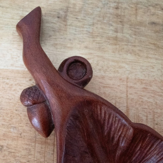 Handgeschnitzte Eichenblattschale mit Eichel: Herbstdekoration – Dekorative Objekte, Wood (photo 3 of 10)
