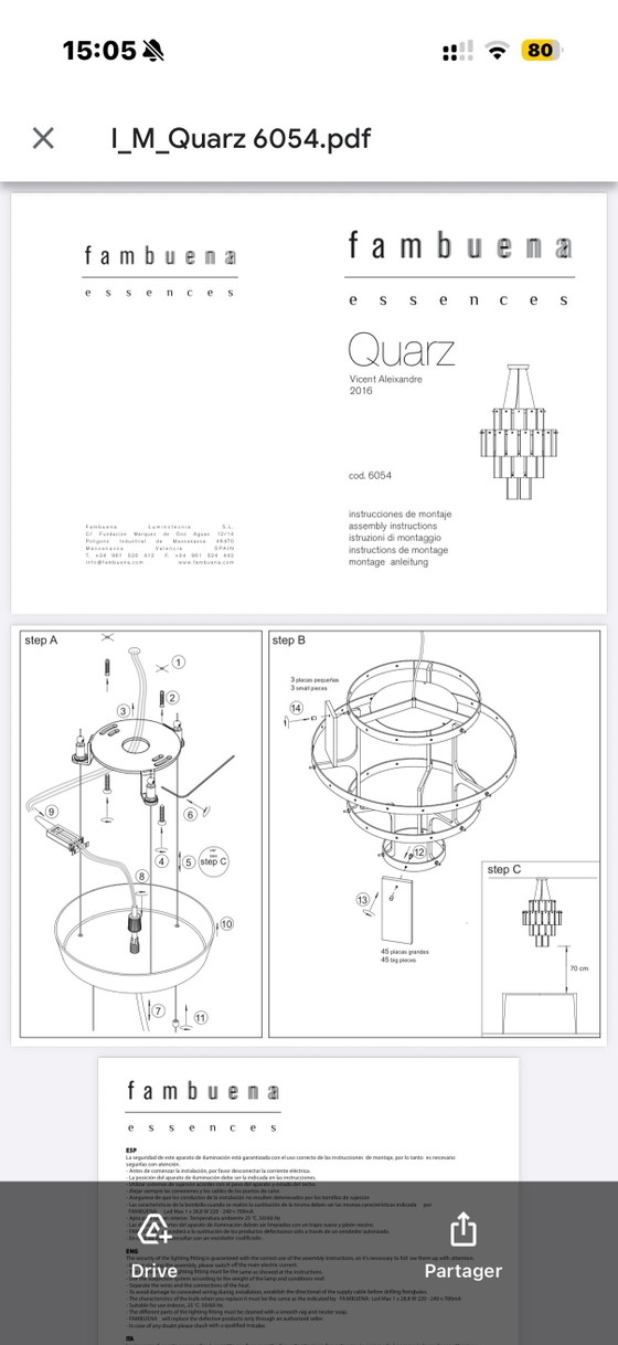 Image 1 of Fambuena quartz alabaster chandelier