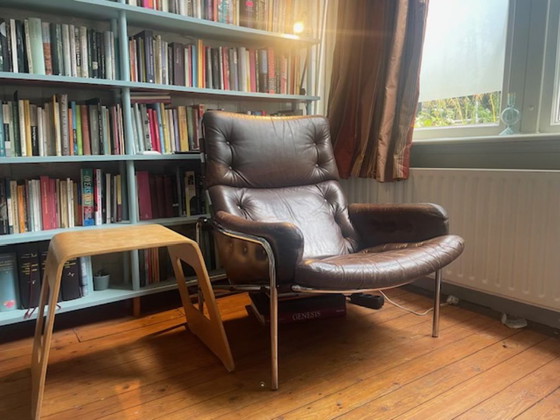 Nagoya sz09 poltrona lounge, Nagoya sz09 lounge chair by Martin Visser, Poltrone, Pelle, Metallo, Marrone (foto 3 di 6)