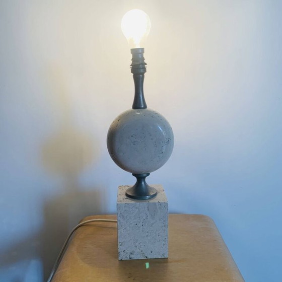 Philippe Barbier Travertin-Lampenfuß – 1970er Jahre – Tischlampen, Stone (photo 12 of 12)