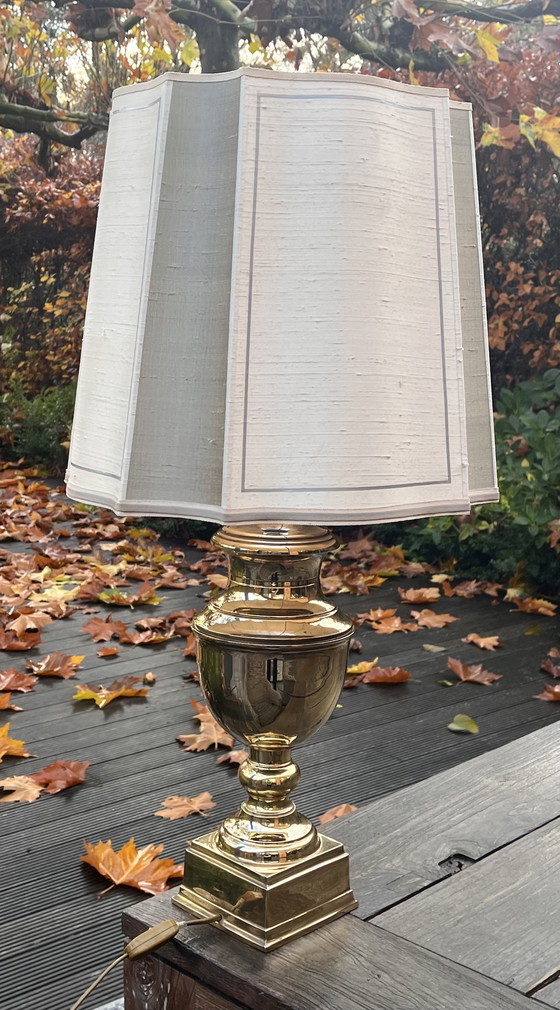 Image 1 of Vintage massief messing tafellamp jaren 50