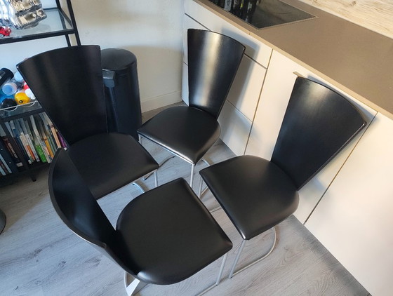 4x Harvink Zino Esszimmerstühle – Leder, Metall (photo 9 of 9)