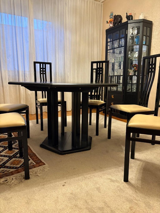 Thonet dining table model 1073 oak black