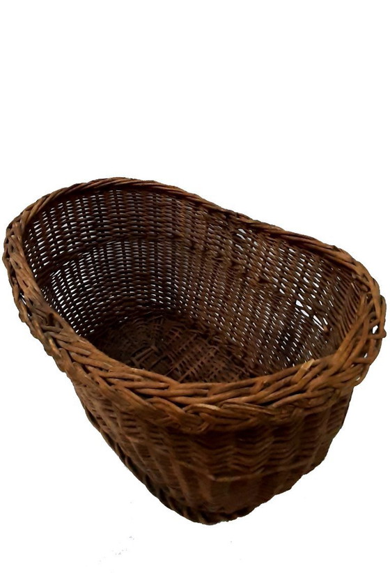 Image 1 of Huge Antique Wicker Basket, Crate 45 x 30 x 25 cm