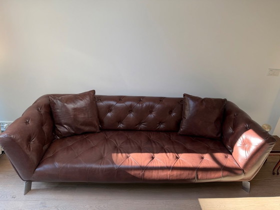 Ledersofa, 3-Sitzer – Leather, Metal (photo 4 of 7)
