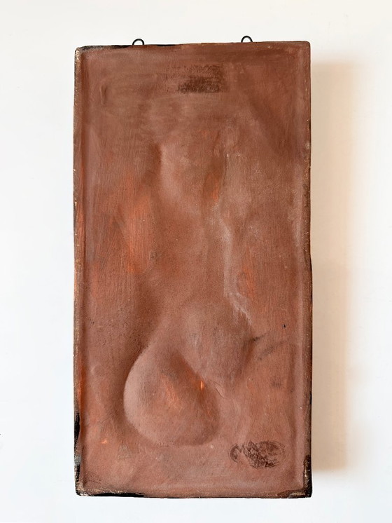 Image 1 of Sculpture murale cubiste en terre cuite émaillée polychrome. Helmut Schäffenacker – Allemagne, années 50