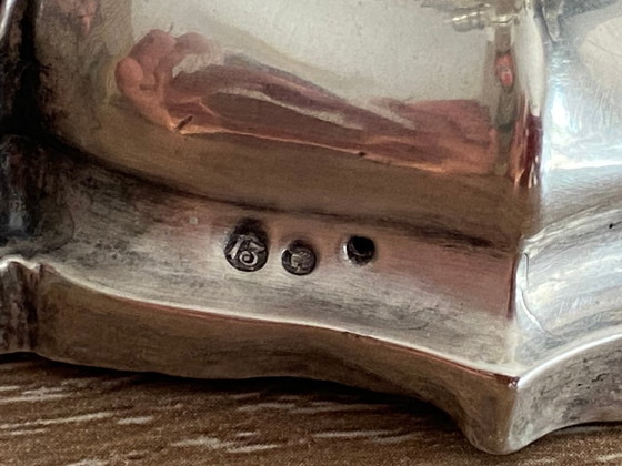 Image 1 of Antikes Paar Kerzenhalter Fackeln Massivsilber Einhorn-Stempel Anfang 19.