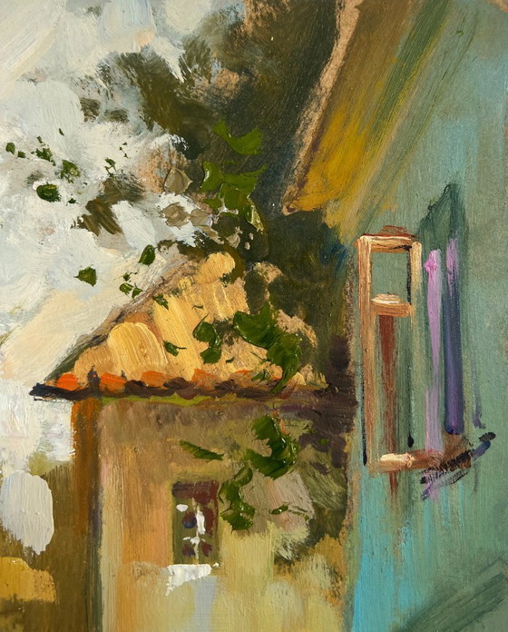 Image 1 of Original Oil Painting Evening City Landscape Fresh air from the streets