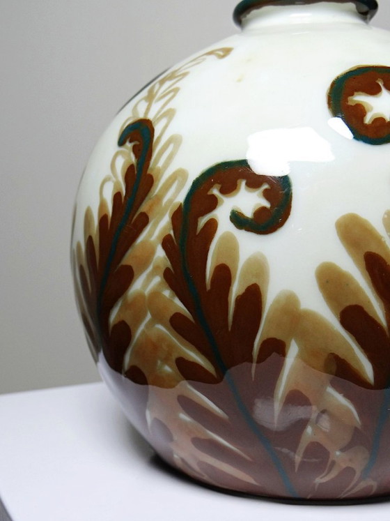 Image 1 of Small Tharaud Limoges porcelain ball vase circa 1920-1940
