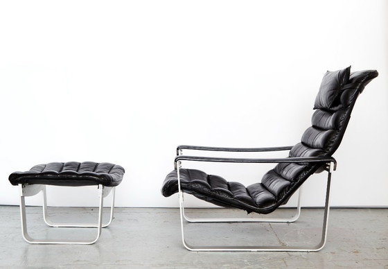 Image 1 of Fauteuil lounge et ottoman Ilmari Lappalainen « Pulkka » pour ASKO