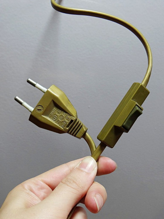 Image 1 of Lampe de table vintage grès émaillé ajouré "Immeuble" signé