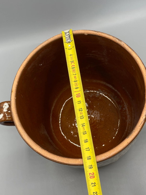 Grande Cachepot in Ceramica Digoin con Due Manici – Decorazione Smaltata – Stoviglie, Modern (photo 9 of 9)