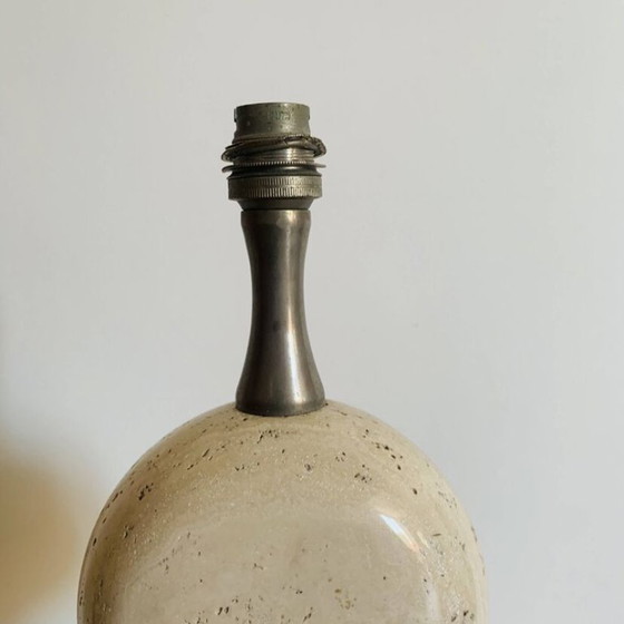 Philippe Barbier Travertin-Lampenfuß – 1970er Jahre – Tischlampen, Stone (photo 11 of 12)