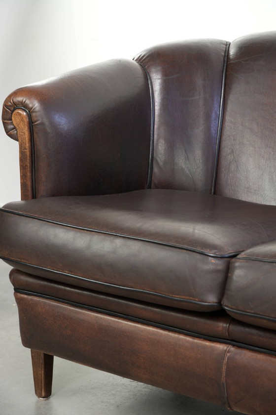 Image 1 of Einzigartiges 3-Sitzer-Sofa aus Schaffellleder mit wunderschönen Farben und einem unverwechselbaren Design