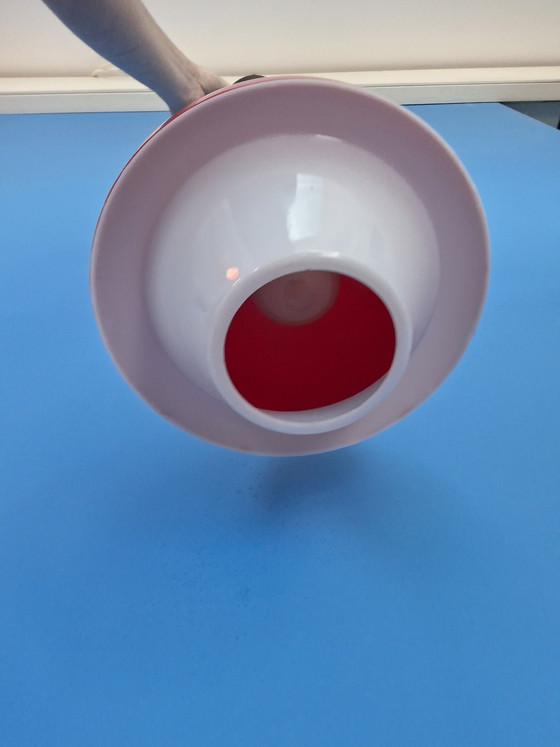 Image 1 of Red vintage space age massive mushroom pendant lamp