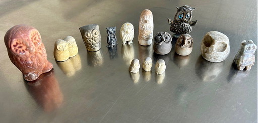 Collection of Owls For Display Case or Letter Box