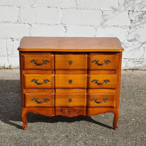 Vintage französischer Kirschholz-Schubladenschrank - Kommode - Stil Louis XV - 70er Jahre – ladekasten, Metal, Other